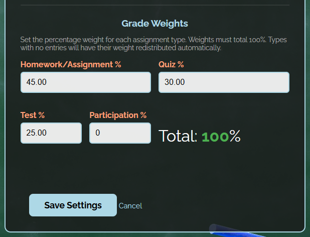 Grade Weights